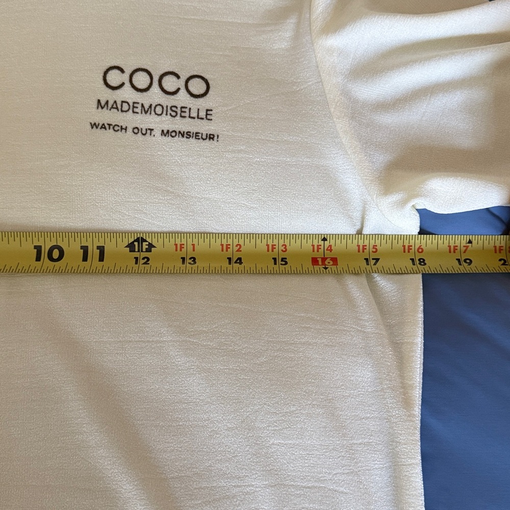 Chanel Coco Employee Sheer Shirt Top short sleeve size large - Picture 13 of 15